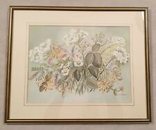 Vintage Framed Watercolour Painting of Wild Flowers Broadstairs Artist M Astle