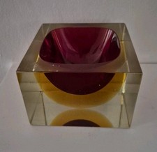 Vintage Murano Flavio Poli Cut Glass Faceted Ashtray STUNNING Offers Invited 