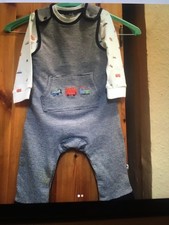 beautiful baby boy overall, by Maine, 6-9 months, with long sleeve body suit .