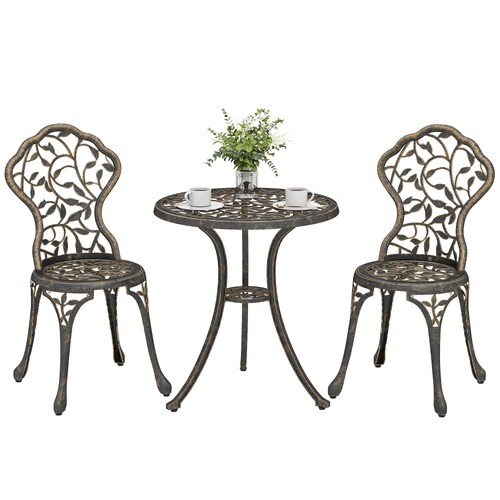 Outsunny aluminium bistro set - aluminium,
