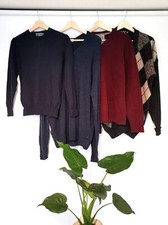 4x Wool Lambswool Upcycled Craft Sweaters Wholesale Job Lots Burgundy Navy Grey 