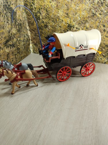 Playmobil western wagon - playmobil, western,