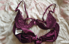 ann summers Collette Burgundy Quarter Cup  Bra Small 8 10