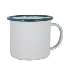 1x Green 375ml White Enamel