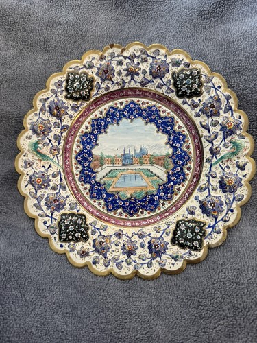 Persian minakari wall plate - minakari,