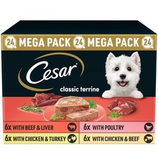 48 x 150g Cesar Classic Terrine Adult Wet Dog Food Trays Mixed Selection