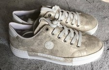 Rieker Gold Synthetic Lace Up Chunky Sole Trainers Leather Insole 6.5 New