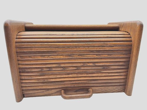 Vtg roll top bread box - roll,