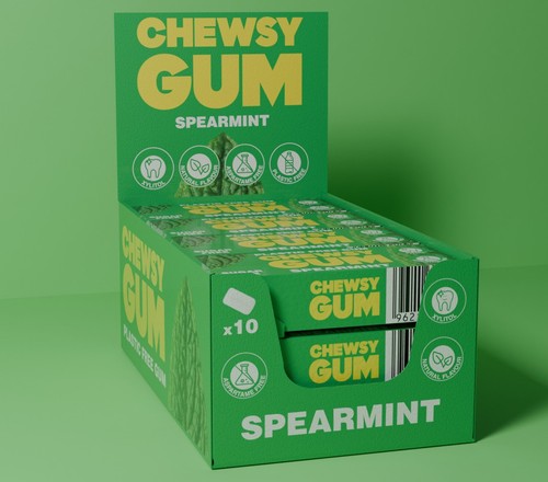 12x chewsy spearmint - spearmint, plastic