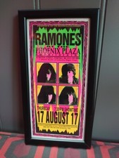 Ramones Concert Poster Framed Size 5"x9" New York Punk Rock Reproduction 