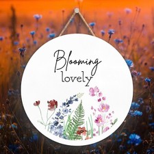 Blooming Lovely Floral Giftware Home Decor Wooden Circle Hanging Plaque