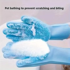 Pet Grooming Bathing Gloves Dog Cat Bathing Shampoo Scrubber Magic Massaging Cle