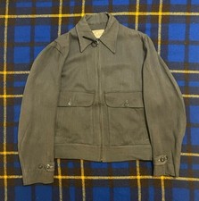 Vintage 1940s JC Penney’s Green Grey Wool Whipcord Work Jacket Size Small