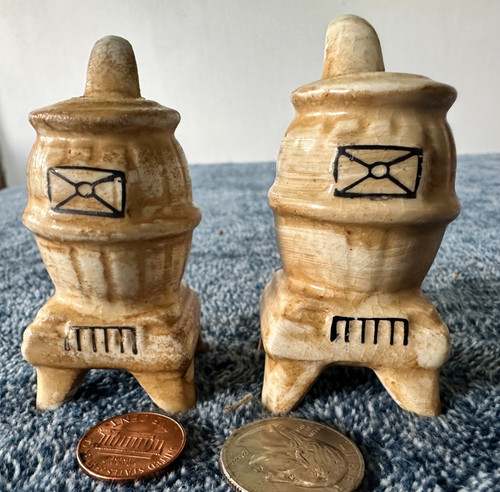 Vintage pot belly stove salt - vintage, +