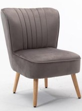 velvet Bedroom chair  Accent Chair Wood Legs Plush Diana chair grey velvet
