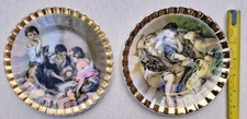 Pair Vintage  Beggar Boys’ Collectors Plates Gold Trim Rare Made In England