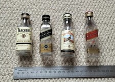 Scotch Whisky minatures 5cl empty collectable Johnnie Walker Teachers Grouse