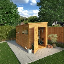 Waltons 10 x 6 Wooden Garden Shed Tongue Groove Pent Roof Windows Single Door