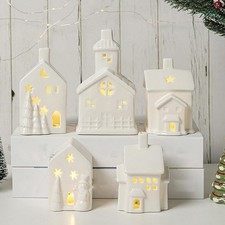 Set of 5 Lighted Ceramic