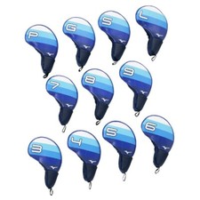 MIZUNO 2025 PREMIUM PU TOUR GOLF IRON COVERS X 11 (3-PW,GW,SW,LW) - WHITE / BLUE