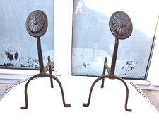 PAIR ORNATE ANTIQUE WROUGHT