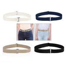 Women's Stretch Belt Comfortable Elastic Belt Invisible Belts with Flat Buckle