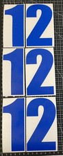 120mm race Numbers X6 Blue Gloss Motorbike Numbers. Less Bubbles Air Release ACU