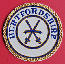 Hertfordshire Past Provincial Grand Sword Bearer masonic undress apron badge