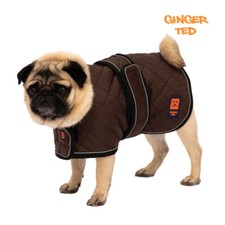 Ginger Ted Warm Harness Pug Frenchie Coat - fleecy lining, slot, jacket