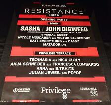 RESISTANCE 2017 SASHA JOHN DIGWEED @ PRIVILEGE - IBIZA CLUB POSTERS - MUSIC DJ