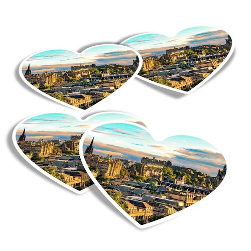 Heart stickers edinburgh - 4x,