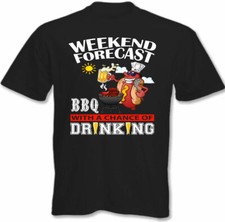 BBQ T-Shirt Weekend Forecast BBQ'ing Drinking Mens Barbecue Party Chef Cooking