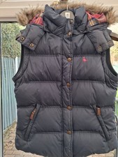 Jack Wills Women’s Hooded Puffer Down Padded Gilet Body warmer Size  12 Navy