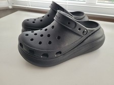 Crocs Crush black platform flatform chunky clogs mules sandals size 6