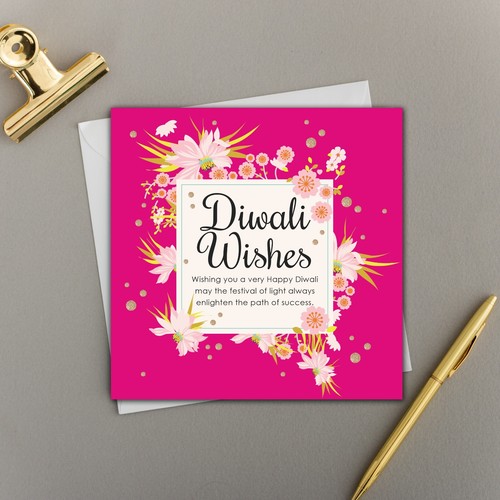 Diwali floral border glitter - diwali,