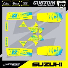 SUZUKI LT50 QUAD 84-99 GRAPHICS DECAL STICKER KIT BLOCK YELLOW/BLUE-O