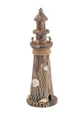39CM WOODEN NAUTICAL ORNAMENT LIGHTHOUSE DECOR MEDITERRANEAN OLD-STYLE NEW GIFT