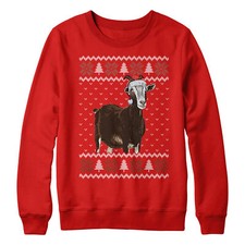 Christmas Goat Sweatshirt Farm Animal Jumper Day Kids