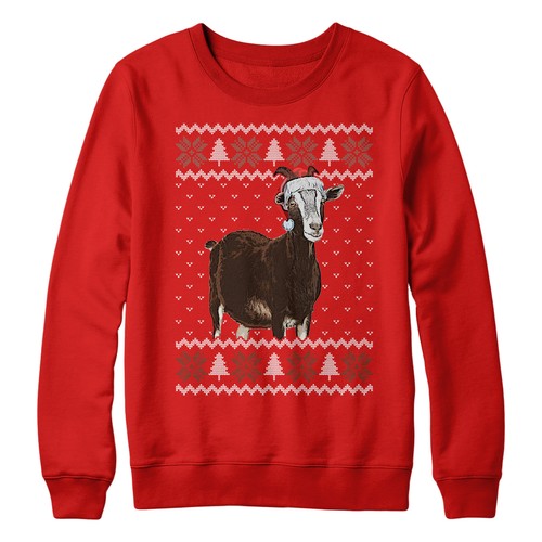 Christmas goat sweatshirt farm - goat,