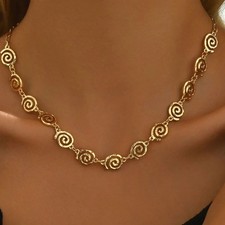 18K Gold-Plated Spiral Neclace