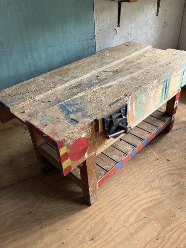 Used woodworking bench with - used,