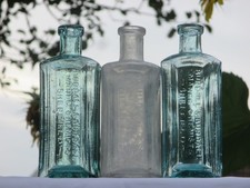 3x BURDALL'S CHEMISTS SHEFFIELD VINTAGE OLD ANTIQUE MEDICINE APOTHECARY BOTTLES