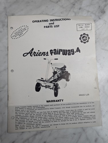 Ariens operating instruction - operating,