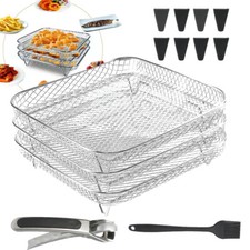 3PCS Air Fryer Rack, Stainless Steel Cooking Rack, Rack Square Air Fryer Tray
