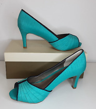 Ladies Jacques Vert Turquoise Heels Shoes Size 39 UK 6