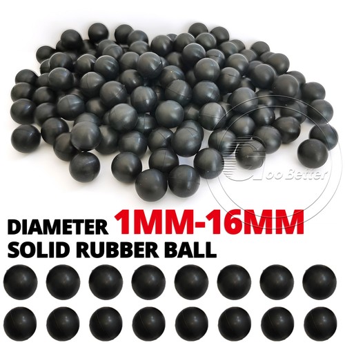 Black round solid rubber ball - solid,