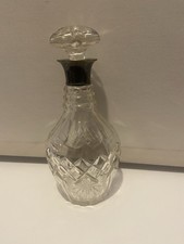 Georgian Cut Glass With Silver Top Decanters Marked Vintage Antique