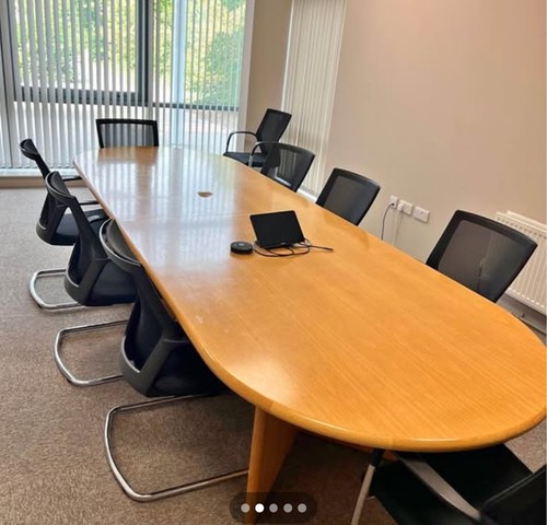 Large oval boardroom - oval, table