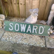 American  Street Sign SOWARD USA Diner Bar Cafe Cave Art Retro Vintage surname