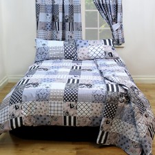 Patchwork grey black - black, white